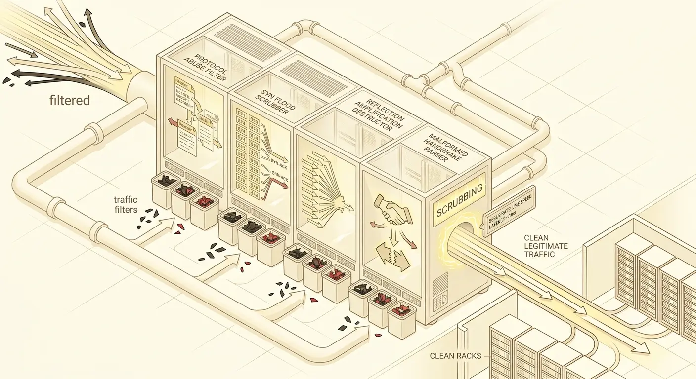 Hardware Filters line-rate scrubbing appliance stage